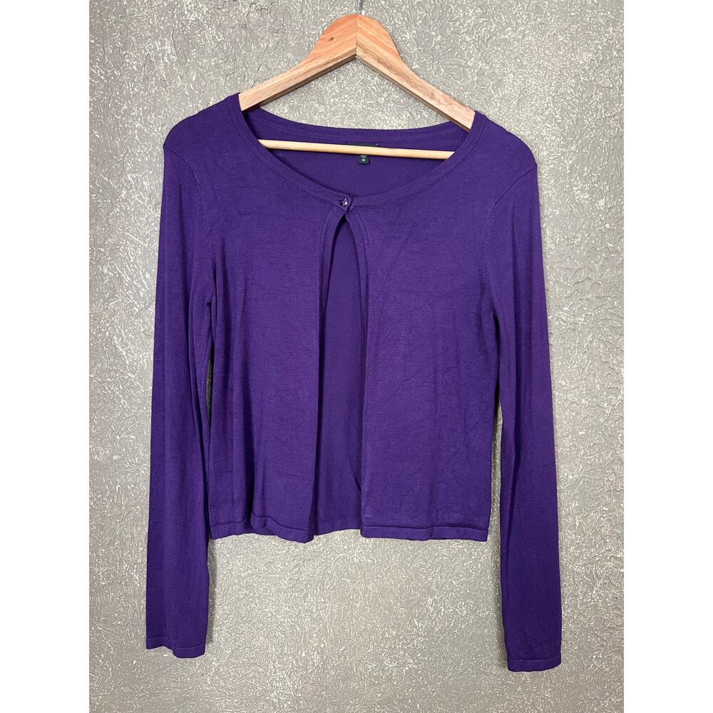 Express Purple Long Sleeve One Button Open Cardigan Office Workwear Size Medium